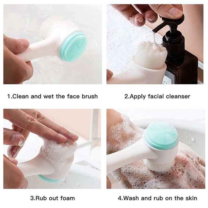 3D DOUBLE SILICONE FACIAL CLEANSING BRUSH